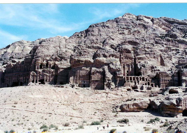 Petra - facades in hillside